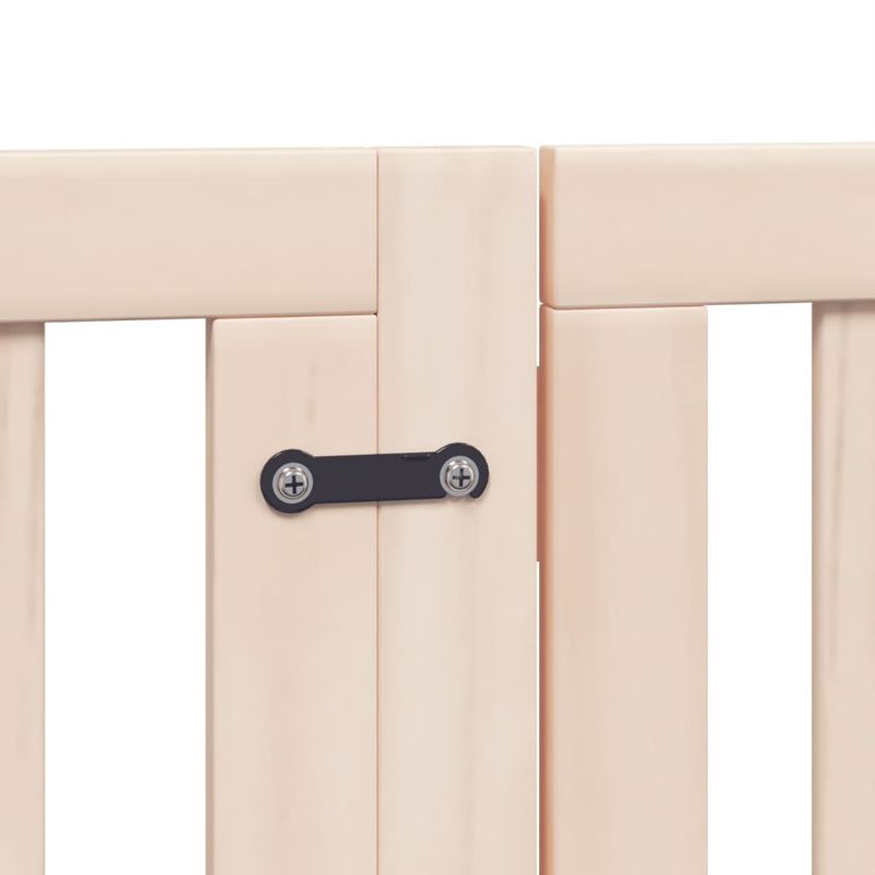 Petshop - Accesorii petshop - Culcusuri si custi - Custi interior si exterior - Poarta de caini pliabila cu usa, 6 panouri, 300 cm, lemn plop - Infinity.ro