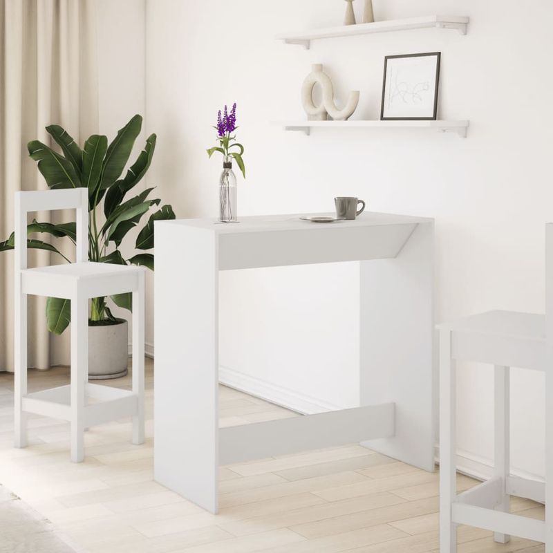 Casa si Gradina - Mobilier - Mese si birouri - Mese bucatarie si dining - Masa de bar, alb, 102x50x103,5 cm, lemn prelucrat - Infinity.ro