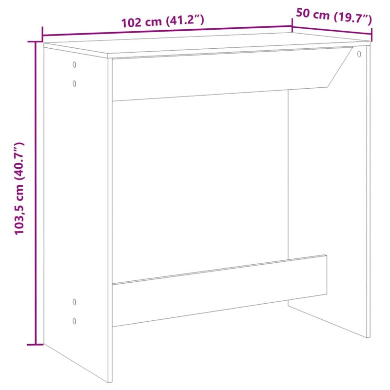 Casa si Gradina - Mobilier - Mese si birouri - Mese bucatarie si dining - Masa de bar, alb, 102x50x103,5 cm, lemn prelucrat - Infinity.ro