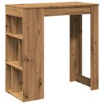 Casa si Gradina - Mobilier - Mese si birouri - Mese bucatarie si dining - Masa bar cu rafturi, stejar artizanal, 102x50x103,5 cm, lemn - Infinity.ro