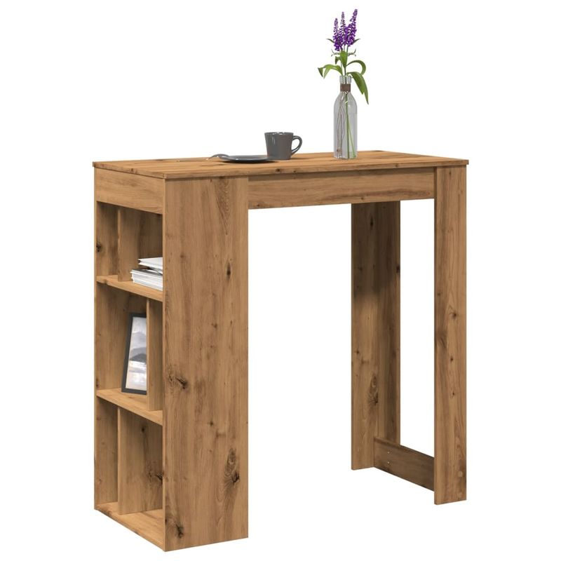 Casa si Gradina - Mobilier - Mese si birouri - Mese bucatarie si dining - Masa bar cu rafturi, stejar artizanal, 102x50x103,5 cm, lemn - Infinity.ro