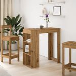 Casa si Gradina - Mobilier - Mese si birouri - Mese bucatarie si dining - Masa bar cu rafturi, stejar artizanal, 102x50x103,5 cm, lemn - Infinity.ro