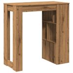 Casa si Gradina - Mobilier - Mese si birouri - Mese bucatarie si dining - Masa bar cu rafturi, stejar artizanal, 102x50x103,5 cm, lemn - Infinity.ro