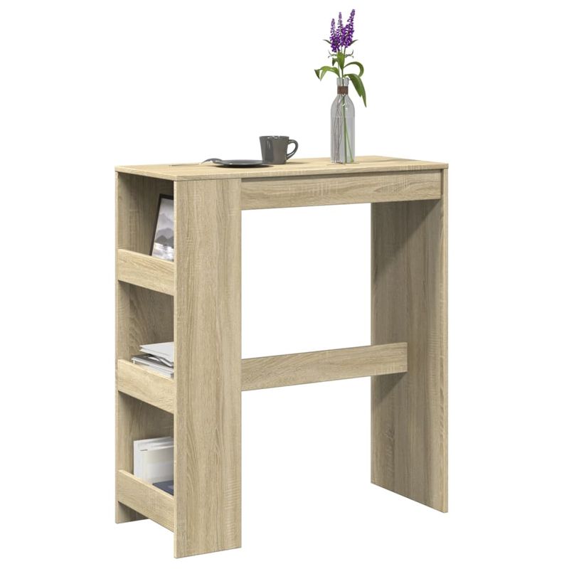 Casa si Gradina - Mobilier - Mese si birouri - Mese bucatarie si dining - Masa bar cu rafturi stejar sonoma 90x40x103,5 cm lemn prelucrat - Infinity.ro