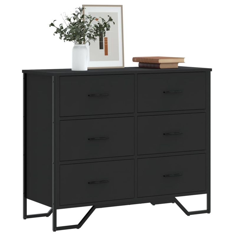Casa si Gradina - Mobilier - Comode si corpuri - Comode - Comoda cu sertare, negru, 91x35,5x74,5 cm, lemn prelucrat - Infinity.ro