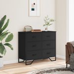 Casa si Gradina - Mobilier - Comode si corpuri - Comode - Comoda cu sertare, negru, 91x35,5x74,5 cm, lemn prelucrat - Infinity.ro