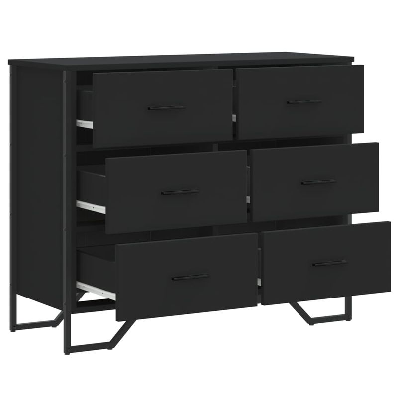 Casa si Gradina - Mobilier - Comode si corpuri - Comode - Comoda cu sertare, negru, 91x35,5x74,5 cm, lemn prelucrat - Infinity.ro