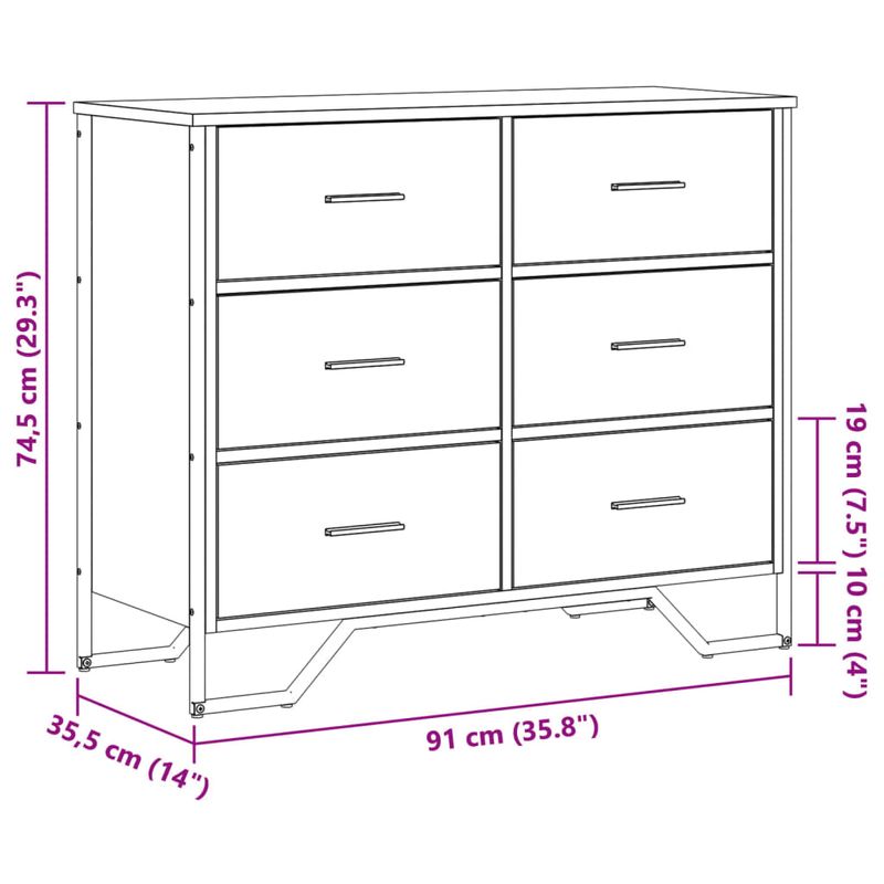 Casa si Gradina - Mobilier - Comode si corpuri - Comode - Comoda cu sertare, negru, 91x35,5x74,5 cm, lemn prelucrat - Infinity.ro
