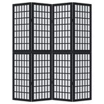 Casa si Gradina - Decoratiuni - Pereti despartitori si paravane - Paravan de camera cu 4 panouri, negru, lemn masiv paulownia - Infinity.ro