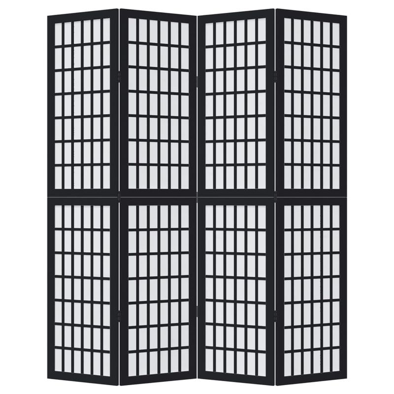 Casa si Gradina - Decoratiuni - Pereti despartitori si paravane - Paravan de camera cu 4 panouri, negru, lemn masiv paulownia - Infinity.ro
