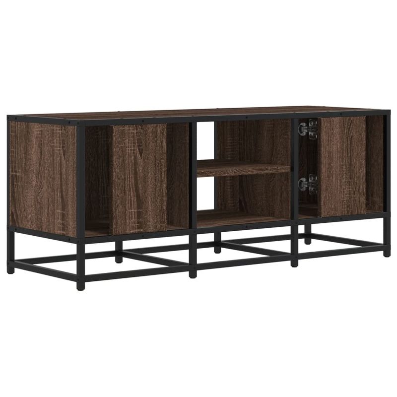 Casa si Gradina - Mobilier - Comode si corpuri - Comode - Dulap TV, stejar maro, 100x35x41 cm, lemn prelucrat si metal - Infinity.ro