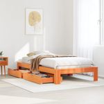 Casa si Gradina - Mobilier - Paturi si accesorii - Paturi - Pat de zi fara saltea, maro ceruit, 90x200 cm, lemn masiv pin - Infinity.ro