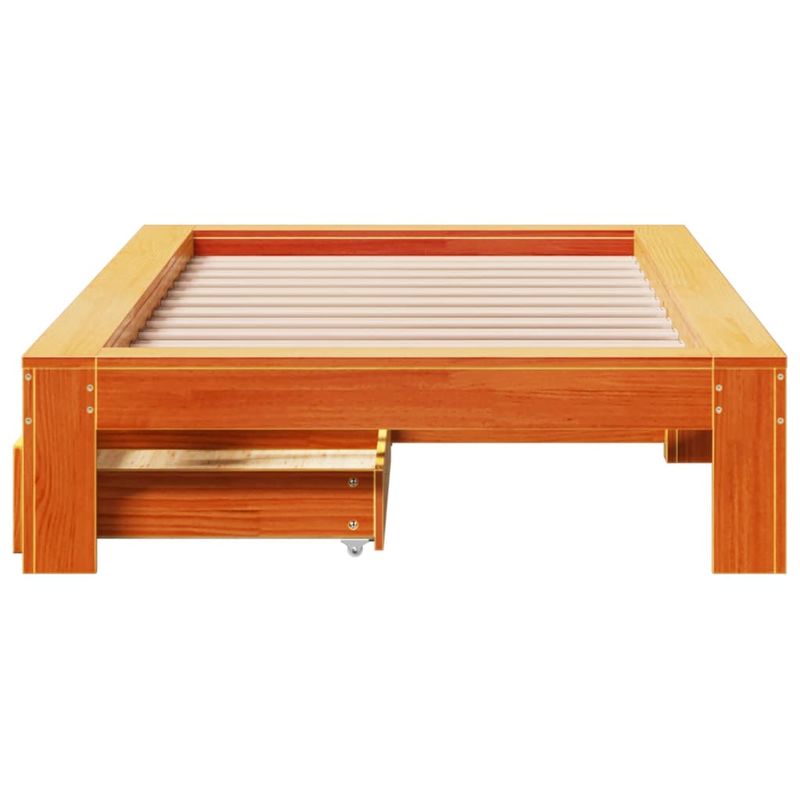 Casa si Gradina - Mobilier - Paturi si accesorii - Paturi - Pat de zi fara saltea, maro ceruit, 90x200 cm, lemn masiv pin - Infinity.ro