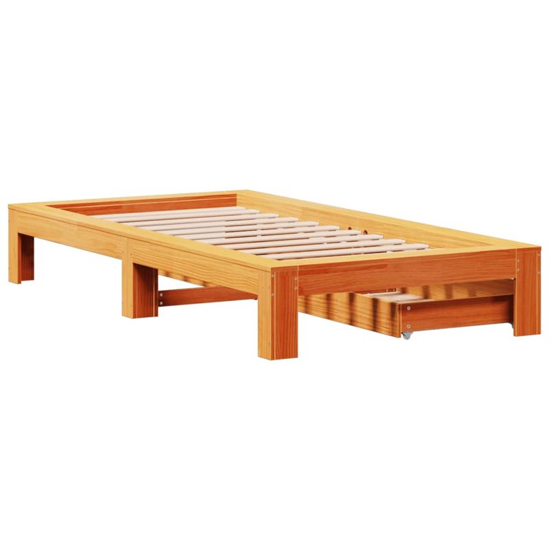 Casa si Gradina - Mobilier - Paturi si accesorii - Paturi - Pat de zi fara saltea, maro ceruit, 90x200 cm, lemn masiv pin - Infinity.ro