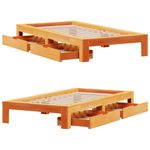 Casa si Gradina - Mobilier - Paturi si accesorii - Paturi - Pat de zi fara saltea, maro ceruit, 90x200 cm, lemn masiv pin - Infinity.ro