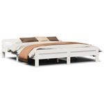 Casa si Gradina - Mobilier - Paturi si accesorii - Paturi - Cadru de pat fara saltea, alb, 200x200 cm, lemn masiv pin - Infinity.ro