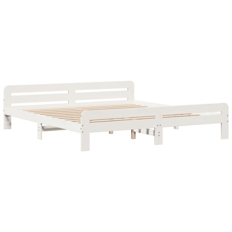 Casa si Gradina - Mobilier - Paturi si accesorii - Paturi - Cadru de pat fara saltea, alb, 200x200 cm, lemn masiv pin - Infinity.ro