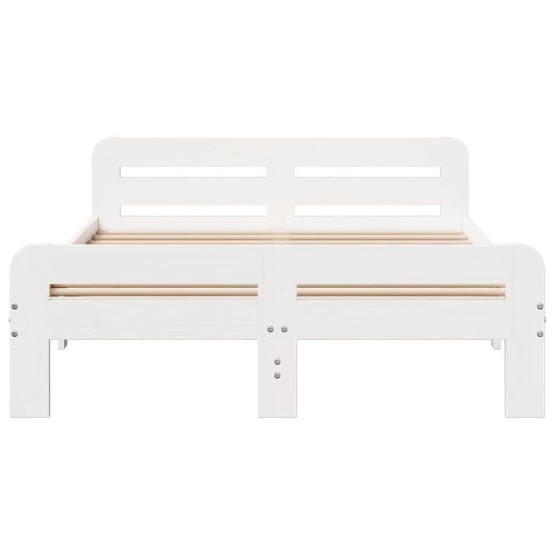 Casa si Gradina - Mobilier - Paturi si accesorii - Paturi - Cadru de pat fara saltea, alb, 200x200 cm, lemn masiv pin - Infinity.ro