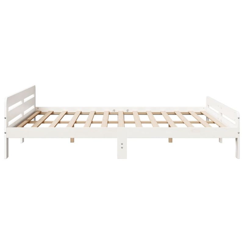 Casa si Gradina - Mobilier - Paturi si accesorii - Paturi - Cadru de pat fara saltea, alb, 200x200 cm, lemn masiv pin - Infinity.ro