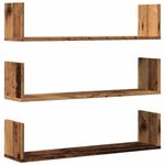 Casa si Gradina - Mobilier - Biblioteci si rafturi - Rafturi - Rafturi perete, 3 buc., lemn vechi, 80x18x18 cm, lemn prelucrat - Infinity.ro