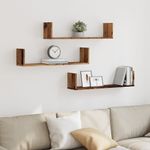 Casa si Gradina - Mobilier - Biblioteci si rafturi - Rafturi - Rafturi perete, 3 buc., lemn vechi, 80x18x18 cm, lemn prelucrat - Infinity.ro
