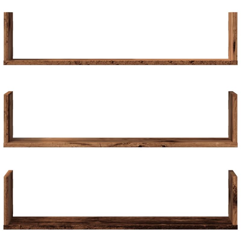 Casa si Gradina - Mobilier - Biblioteci si rafturi - Rafturi - Rafturi perete, 3 buc., lemn vechi, 80x18x18 cm, lemn prelucrat - Infinity.ro
