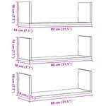 Casa si Gradina - Mobilier - Biblioteci si rafturi - Rafturi - Rafturi perete, 3 buc., lemn vechi, 80x18x18 cm, lemn prelucrat - Infinity.ro