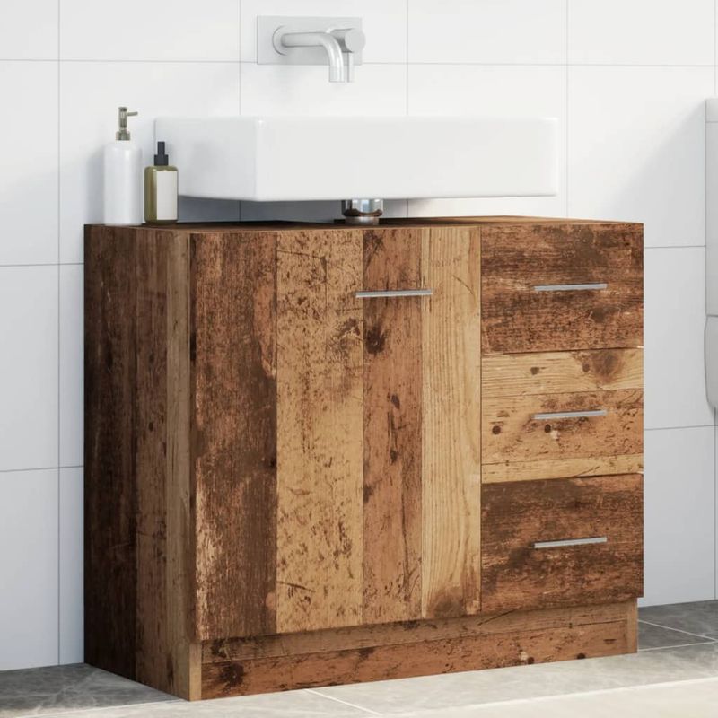 Casa si Gradina - Mobilier - Mobilier baie - Comode baie - Dulap de chiuveta, lemn vechi, 63x30x54 cm, lemn prelucrat - Infinity.ro