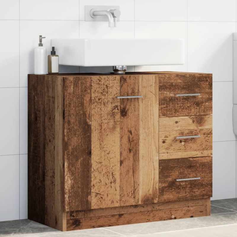 Casa si Gradina - Mobilier - Mobilier baie - Comode baie - Dulap de chiuveta, lemn vechi, 63x30x54 cm, lemn prelucrat - Infinity.ro