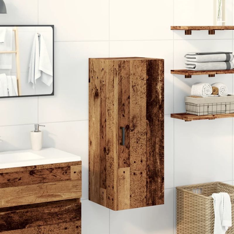 Casa si Gradina - Mobilier - Comode si corpuri - Comode - Dulap pe perete, lemn vechi, 34,5x34x90 cm, lemn prelucrat - Infinity.ro