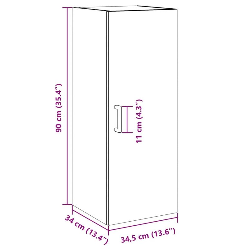 Casa si Gradina - Mobilier - Comode si corpuri - Comode - Dulap pe perete, lemn vechi, 34,5x34x90 cm, lemn prelucrat - Infinity.ro