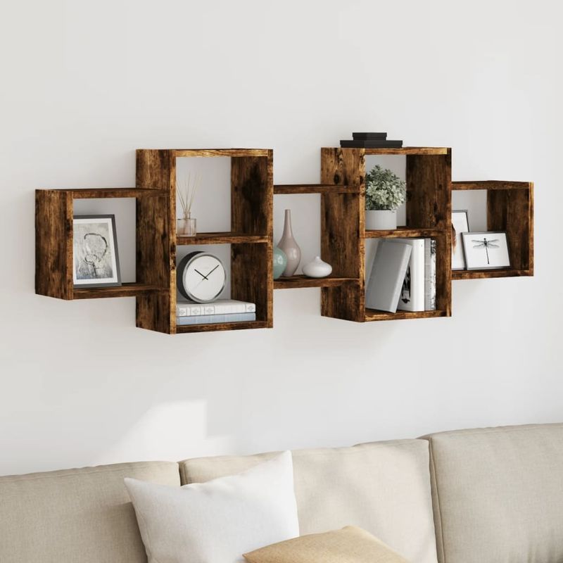 Casa si Gradina - Mobilier - Biblioteci si rafturi - Rafturi - Raft de perete, stejar fumuriu, 129x18x42 cm, lemn prelucrat - Infinity.ro