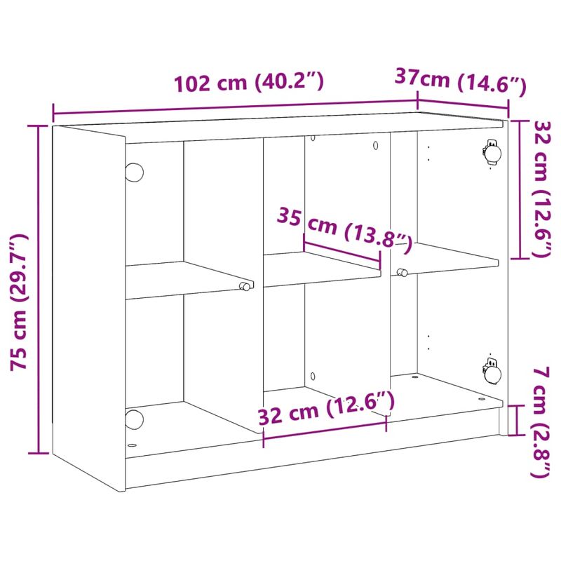 Casa si Gradina - Mobilier - Comode si corpuri - Comode - Dulap, stejar artizanal, 102x37x75,5 cm, lemn prelucrat - Infinity.ro