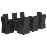 Casa si Gradina - Gradina si terasa - Mobilier exterior - Seturi mobila gradina - Set mobilier de gradina cu perne, 9 piese, negru, poliratan - Infinity.ro