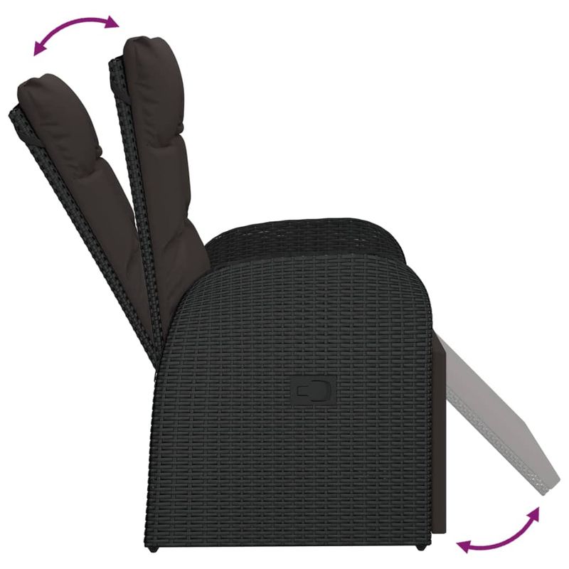 Casa si Gradina - Gradina si terasa - Mobilier exterior - Seturi mobila gradina - Set mobilier de gradina cu perne, 9 piese, negru, poliratan - Infinity.ro