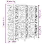 Casa si Gradina - Decoratiuni - Pereti despartitori si paravane - Paravan de camera cu 6 panouri, negru, lemn masiv paulownia - Infinity.ro