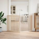 Petshop - Accesorii petshop - Culcusuri si custi - Custi interior si exterior - Poarta pentru caini pliabila, 2 panouri, 160 cm, lemn de plop - Infinity.ro