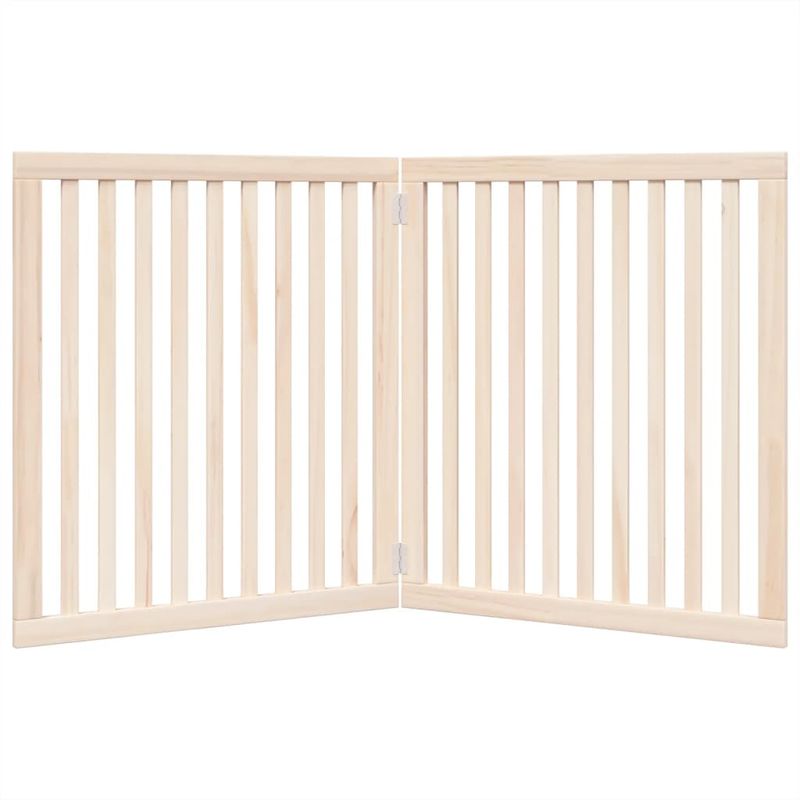 Petshop - Accesorii petshop - Culcusuri si custi - Custi interior si exterior - Poarta pentru caini pliabila, 2 panouri, 160 cm, lemn de plop - Infinity.ro