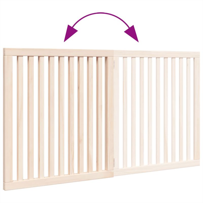 Petshop - Accesorii petshop - Culcusuri si custi - Custi interior si exterior - Poarta pentru caini pliabila, 2 panouri, 160 cm, lemn de plop - Infinity.ro