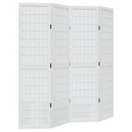 Casa si Gradina - Decoratiuni - Pereti despartitori si paravane - Paravan camera 4 panouri, alb, lemn masiv paulownia - Infinity.ro