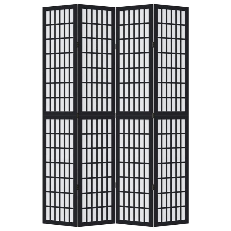 Casa si Gradina - Decoratiuni - Pereti despartitori si paravane - Paravan de camera cu 4 panouri, negru, lemn masiv paulownia - Infinity.ro