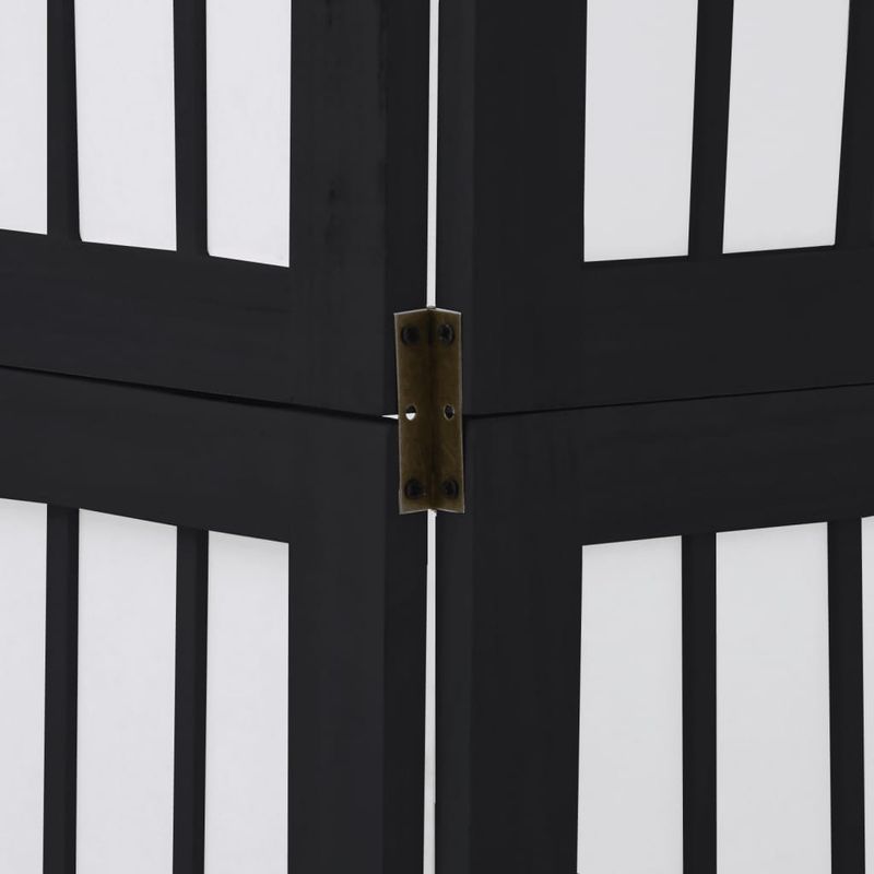 Casa si Gradina - Decoratiuni - Pereti despartitori si paravane - Paravan de camera cu 4 panouri, negru, lemn masiv paulownia - Infinity.ro