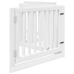 Petshop - Accesorii petshop - Culcusuri si custi - Custi interior si exterior - Poarta caini pliabila cu usa, 4 panouri, alb, 320 cm, lemn plop - Infinity.ro