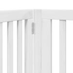 Petshop - Accesorii petshop - Culcusuri si custi - Custi interior si exterior - Poarta caini pliabila cu usa, 4 panouri, alb, 320 cm, lemn plop - Infinity.ro