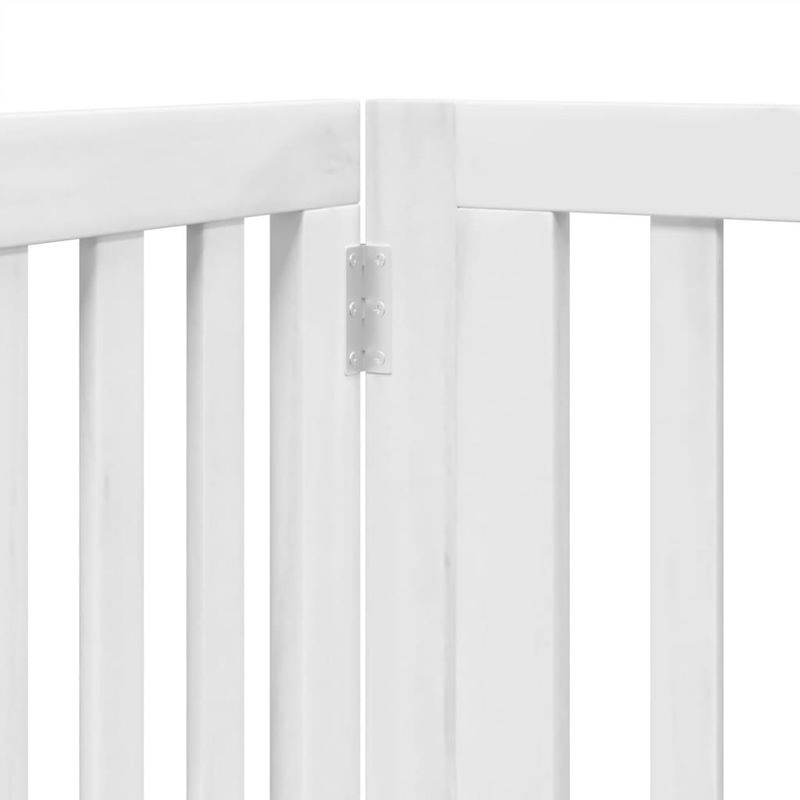 Petshop - Accesorii petshop - Culcusuri si custi - Custi interior si exterior - Poarta caini pliabila cu usa, 4 panouri, alb, 320 cm, lemn plop - Infinity.ro