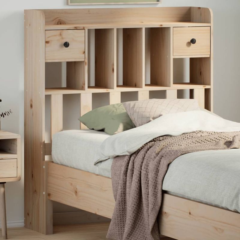 Casa si Gradina - Mobilier - Paturi si accesorii - Accesorii paturi - Tablie de pat cu depozitare, 75 cm, lemn masiv de pin - Infinity.ro