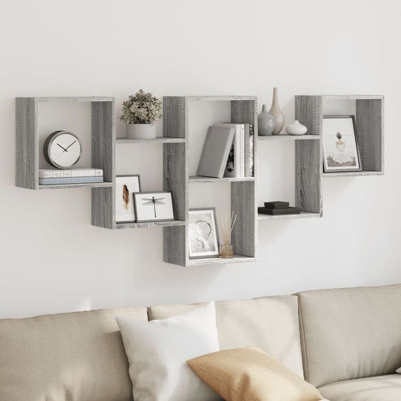 Casa si Gradina - Mobilier - Biblioteci si rafturi - Rafturi - Raft de perete, gri sonoma, 159x18x66 cm, lemn prelucrat - Infinity.ro