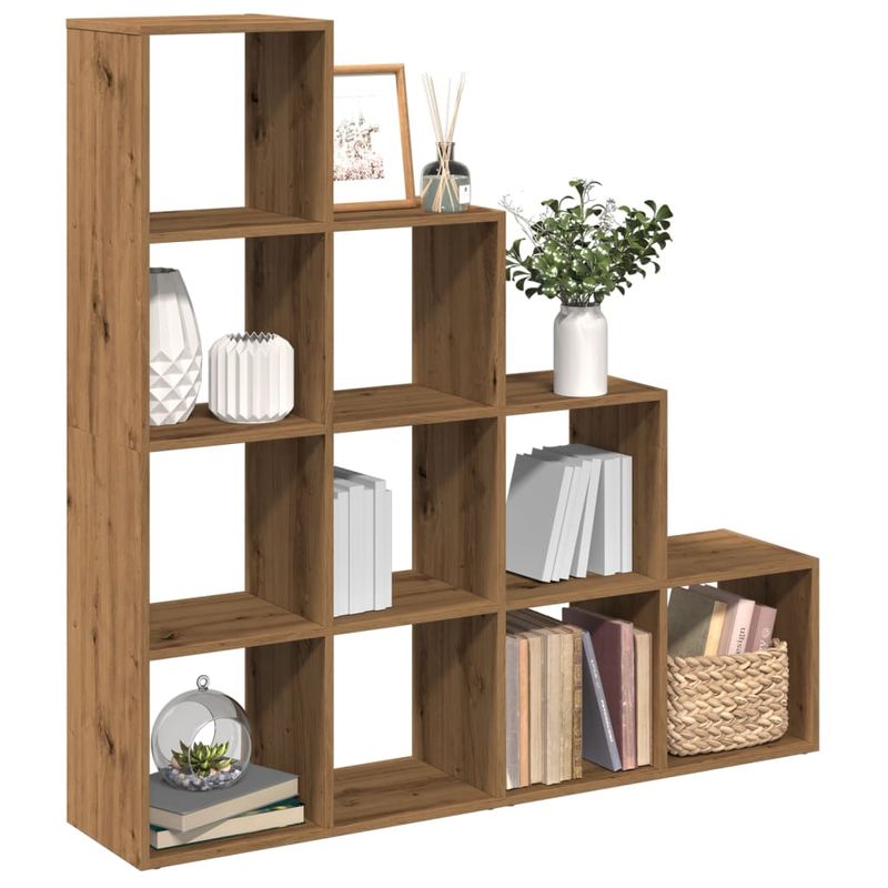 Casa si Gradina - Mobilier - Biblioteci si rafturi - Biblioteci - Biblioteca/separator 4 niveluri stejar 131,5x29x131,5 cm lemn - Infinity.ro