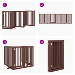 Petshop - Accesorii petshop - Culcusuri si custi - Tarcuri si colivii - Poarta caini pliabila cu usa 6 panouri maro, 300 cm, lemn plop - Infinity.ro