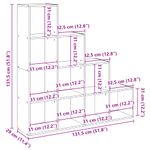 Casa si Gradina - Mobilier - Biblioteci si rafturi - Biblioteci - Biblioteca/separator 4 niveluri stejar 131,5x29x131,5 cm lemn - Infinity.ro